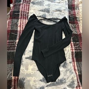 Small Black Long sleeved American Eagle Bodysuit